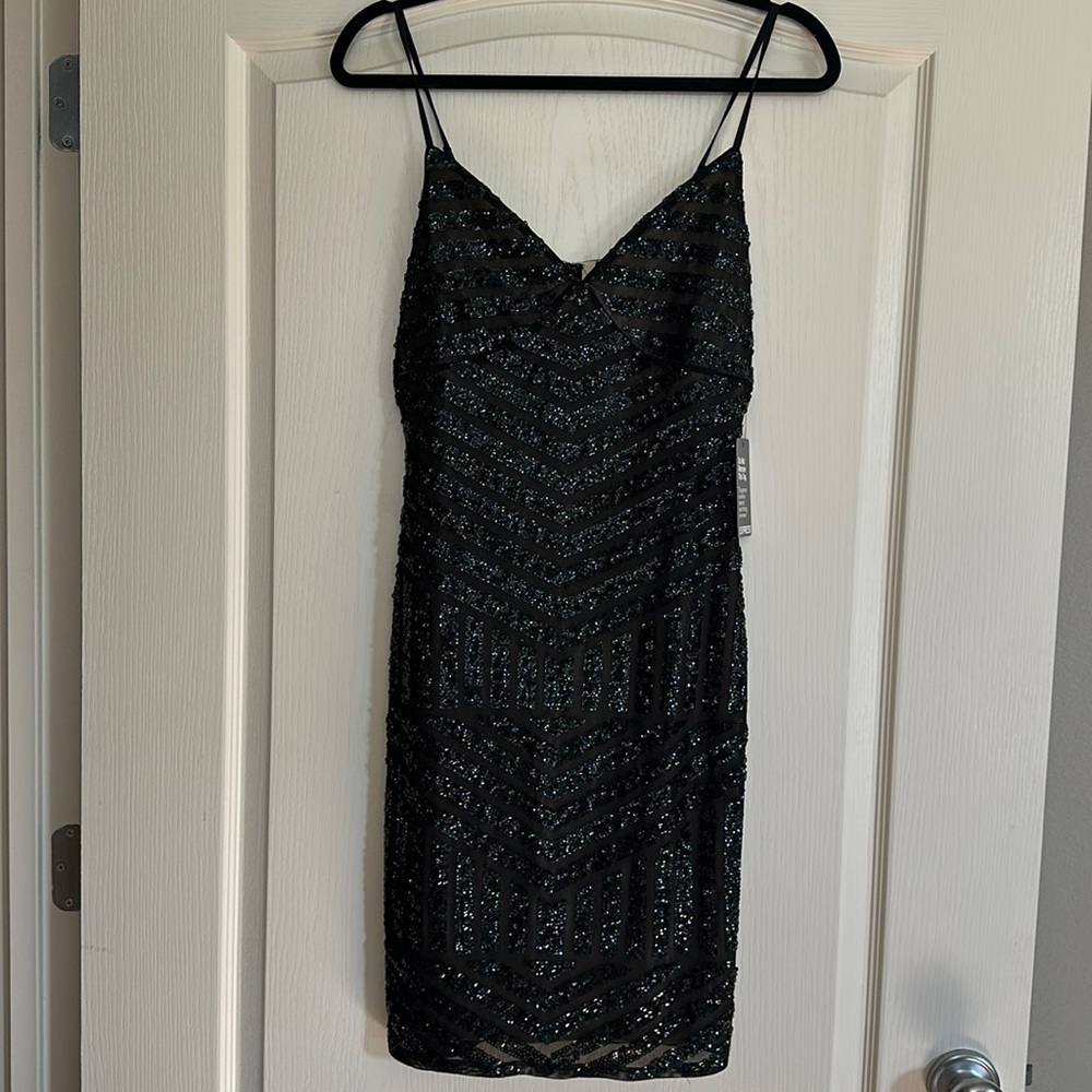 Express black sparkle short spaghetti strap dress. Brand new, size 10.